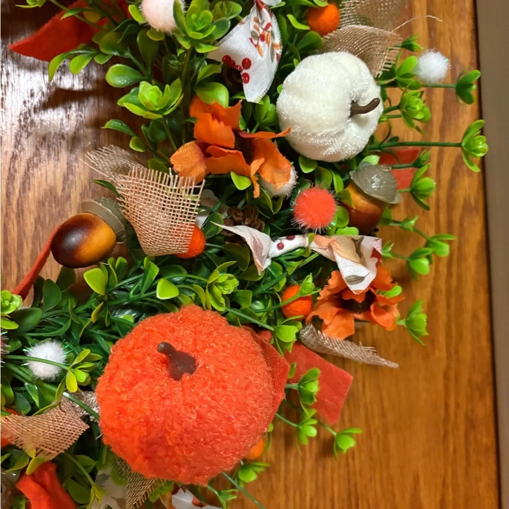 Festive Halloween Mickey Mouse Wreath - Orange and Green